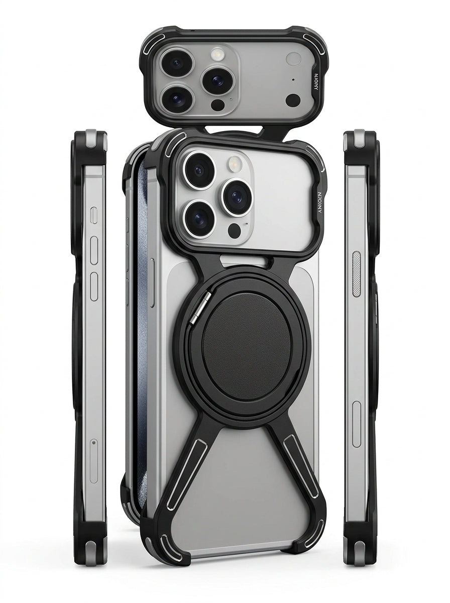 X Bracket Metal Rotating Stand MagSafe Phone Case Cover for iPhone 17 Series | Frameless Minimalist Edition